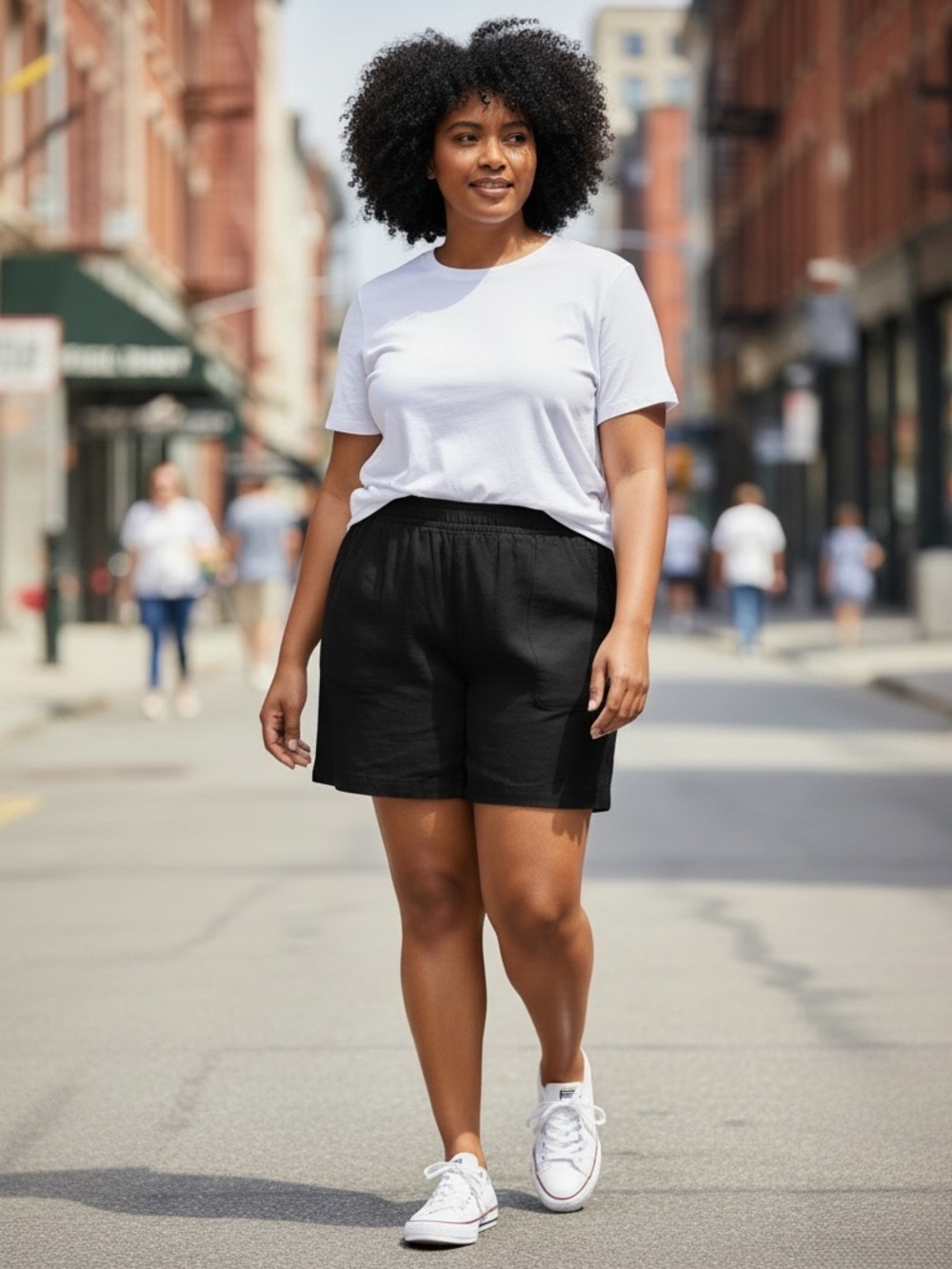 Sonoma Black Casual linen Shorts with side pockets SZ XXL